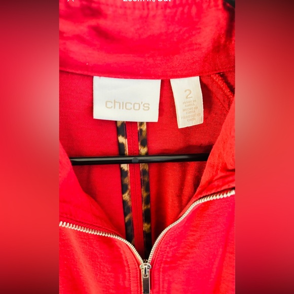 Chico’s Women's Red Zip-Up Jacket - Picture 5 of 7